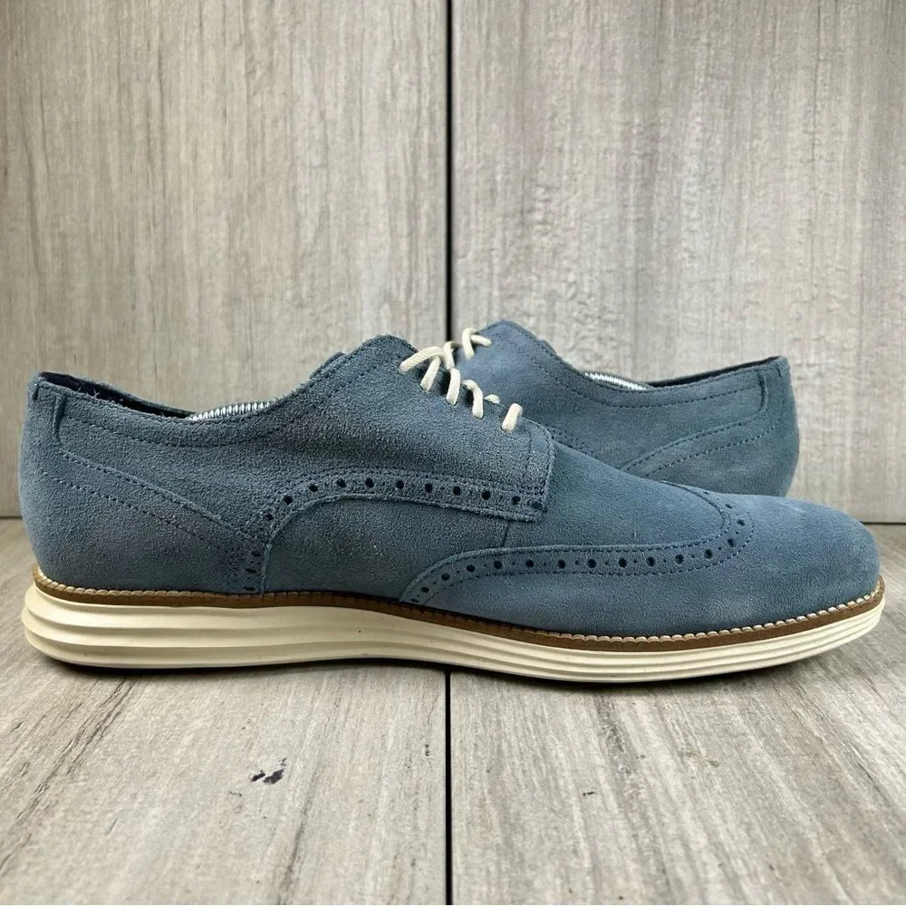 Cole Haan Original Grand Wingtip Blue Suede Oxford Dress‎ Sneaker Mens Size 12